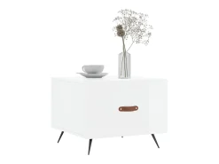 Mesa De Centro| Mesa de centro | Mesa de apoio 50x50x40 cm madeira processada brilhante Branco