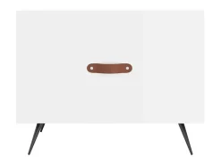 Mesa De Centro| Mesa de centro | Mesa de apoio 50x50x40 cm madeira processada brilhante Branco