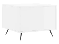 Mesa De Centro| Mesa de centro | Mesa de apoio 50x50x40 cm madeira processada brilhante Branco