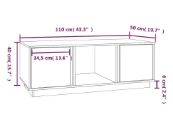 Mesa de centro | Mesa de apoio 110x50x40 cm madeira de pinho maciça^ Mesa De Centro
