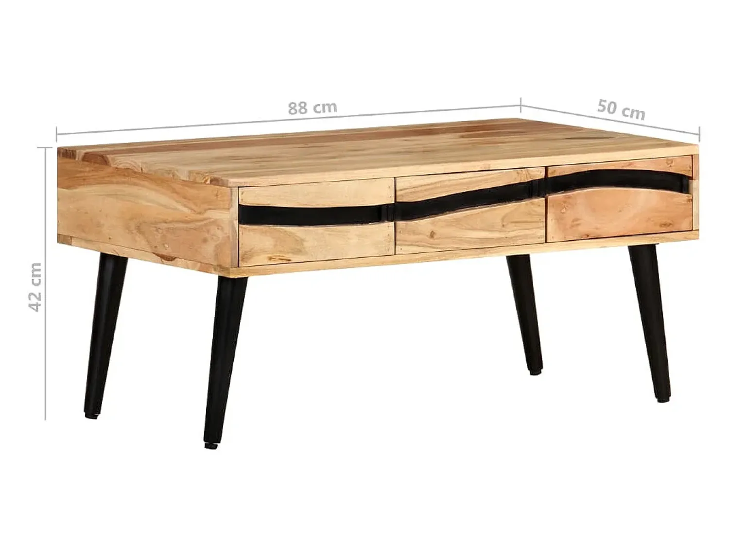 Mesa De Centro| Mesa de centro | Mesa de apoio | Mesa de café 88x50x42 cm madeira de acácia maciça Castanho