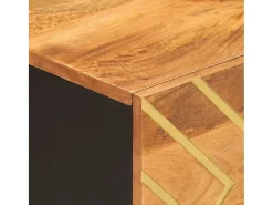 Mesa De Centro* Mesa de centro | Mesa de apoio 80x50x40 cm mangueira maciça e preto Castanho