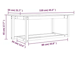 Mesa De Centro| Mesa de centro | Mesa de apoio 110x55x45 cm pinho maciço mel Castanho