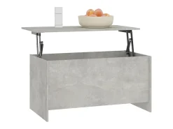 Mesa De Centro| Mesa de centro | Mesa de apoio 102x55.5x52.5cm madeira processada cinza cimento Cinzento