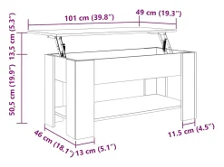Best Mesa de centro | Mesa de apoio 101x49x52 cm madeira processada Branco