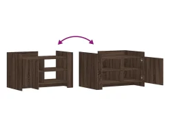 Mesa de centro | Mesa de apoio 80x50x50 cm derivados madeira carvalho^ Mesa De Centro