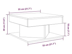Mesa De Centro* Mesa de centro | Mesa de apoio 55x55x30 cm derivados de madeira madeira velha Castanho
