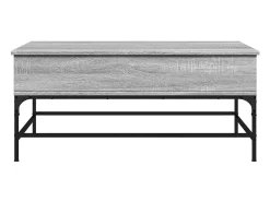 Mesa De Centro| Mesa de centro | Mesa de apoio 100x50x45cm derivados madeira/metal cinza sonoma Cinzento