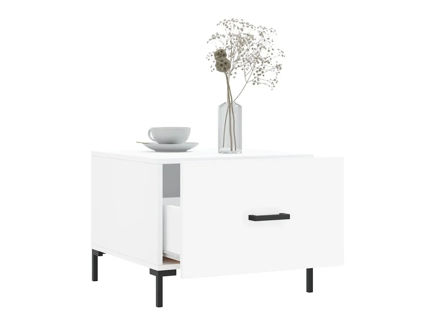 Hot Mesa de centro | Mesa de apoio 50x50x40 cm derivados de madeira Branco
