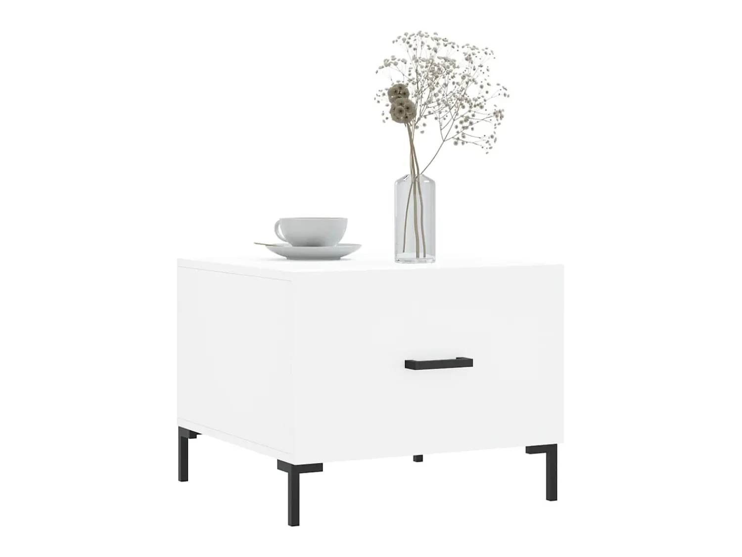 Hot Mesa de centro | Mesa de apoio 50x50x40 cm derivados de madeira Branco