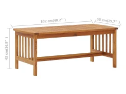 Mesa De Centro| Mesa de centro | Mesa de apoio | Mesa de café 102x50x43 cm madeira de acácia maciça Castanho