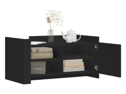 Hot Mesa de centro | Mesa de apoio 100x50x50 cm derivados de madeira Preto