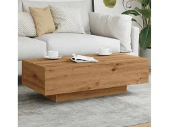 Outlet Mesa de centro | Mesa de apoio | Mesa de café 100x49.5x31 cm derivados madeira carvalho artisiano Castanho