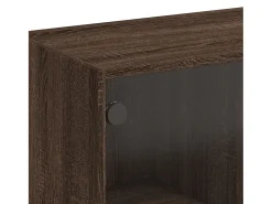 Mesa De Centro| Mesa de centro | Mesa de apoio | Mesa de café c/ portas de vidro 102x50x42cm carvalho Castanho