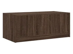 Mesa De Centro| Mesa de centro | Mesa de apoio | Mesa de café c/ portas de vidro 102x50x42cm carvalho Castanho