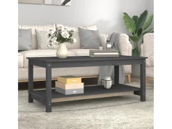 Mesa De Centro* Mesa de centro | Mesa de apoio 110x55x45 cm madeira de pinho maciça Cinzento