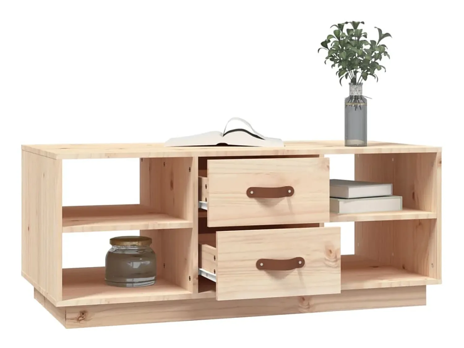 Online Mesa de centro | Mesa de apoio | Mesa de café 100x50x41 cm pinho maciço Castanho