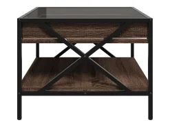 Mesa de centro | Mesa de apoio luzes LED Infinity 50x50x38 cm carvalho Castanho
