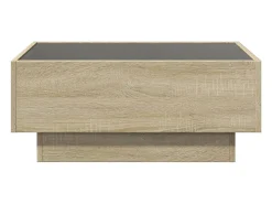 Mesa de centro | Mesa de apoio c/ LEDs 70x50x30 cm derivados de madeira^ Mesa De Centro