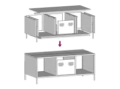Mesa de centro | Mesa de apoio 101.5x50x43.5 cm aço laminado a frio -azeitona^ Mesa De Centro