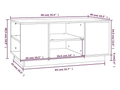 Mesa De Centro* Mesa de centro | Mesa de apoio 90x49x40.5 cm madeira de pinho maciça Branco