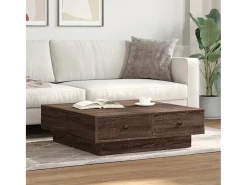 Mesa de centro | Mesa de apoio 90x90x28 cm derivados madeira carvalho^ Mesa De Centro