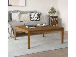 Best Mesa de centro | Mesa de apoio 100x100x40 cm pinho maciço mel Castanho