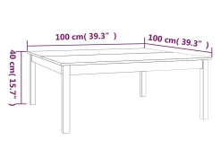 Best Mesa de centro | Mesa de apoio 100x100x40 cm pinho maciço mel Castanho