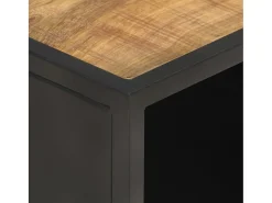 Mesa De Centro| Mesa de centro | Mesa de apoio | Mesa de café 90x50x35 cm mangueira áspera e palhinha natural Castanho