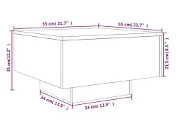 Mesa De Centro| Mesa de centro | Mesa de apoio 55x55x31 cm derivados de madeira cinza-cimento Cinzento