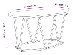 Mesa de centro | Mesa de apoio Carvalho Defumado 80x40x40.5 cm^ Mesa De Centro