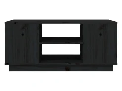 Mesa De Centro| Mesa de centro | Mesa de apoio 90x49x40.5 cm madeira de pinho maciça Preto