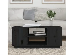 Mesa De Centro| Mesa de centro | Mesa de apoio 90x49x40.5 cm madeira de pinho maciça Preto