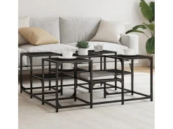 New Mesa de centro | Mesa de apoio 91x91x40 cm derivados de madeira Preto