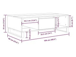Mesa De Centro* Mesa de centro | Mesa de apoio 104x60x35 cm derivados de madeira Branco