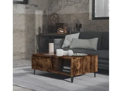 Mesa de centro | Mesa de apoio 90x60x35 cm derivados de madeira carvalho fumado^ Mesa De Centro