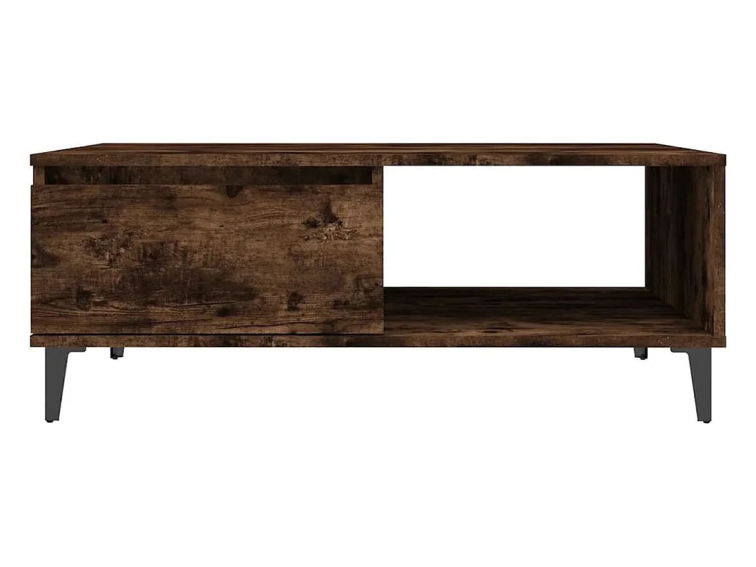 Mesa de centro | Mesa de apoio 90x60x35 cm derivados de madeira carvalho fumado^ Mesa De Centro