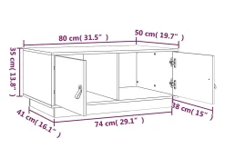 Mesa De Centro| Mesa de centro | Mesa de apoio 80x50x35 cm madeira de pinho maciça Branco