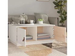 Mesa De Centro| Mesa de centro | Mesa de apoio 80x50x35 cm madeira de pinho maciça Branco