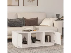 Mesa De Centro* Mesa de centro | Mesa de apoio 110x50x40 cm pinho maciço Branco