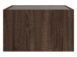 Mesa De Centro| Mesa de centro | Mesa de apoio luzes LED Infinity 50x50x30 cm carvalho Castanho
