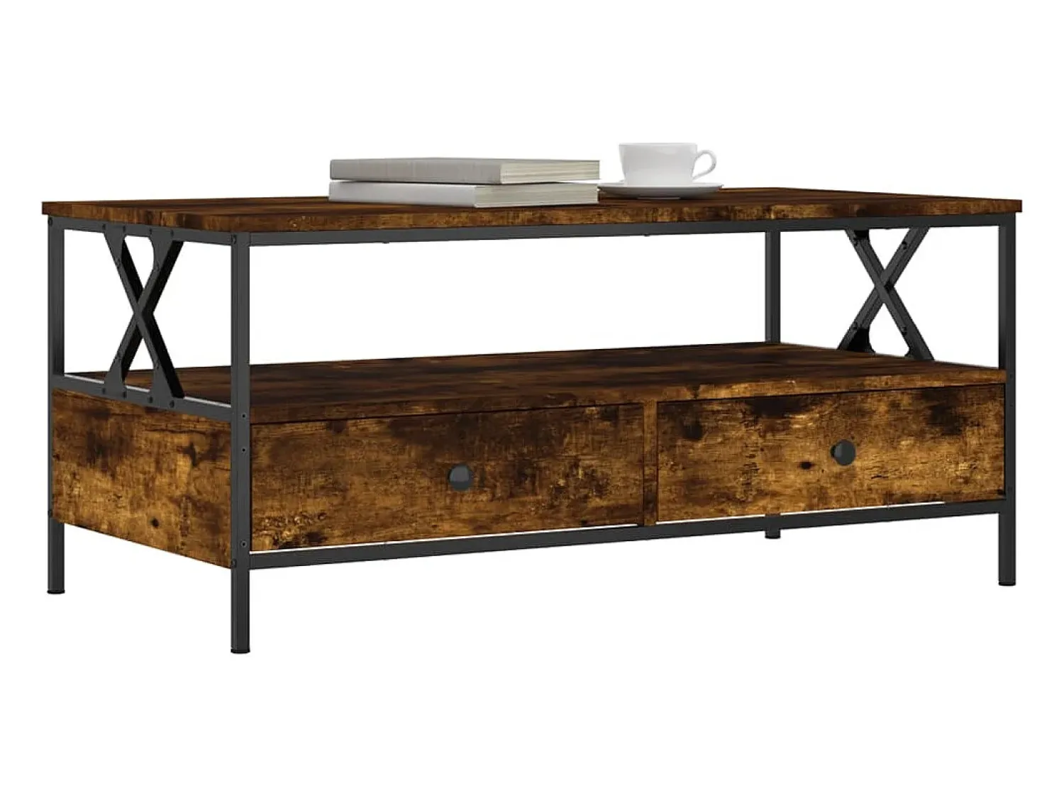 Mesa de centro | Mesa de apoio 100x51x45 cm derivados madeira carvalho fumado^ Mesa De Centro