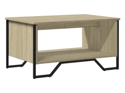 Mesa de centro | Mesa de apoio 75x51x40 cm madeira processada carvalho sonoma Castanho