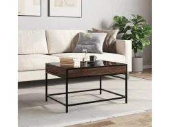 Mesa de centro | Mesa de apoio luzes LED Infinity 70x50x41 cm carvalho^ Mesa De Centro
