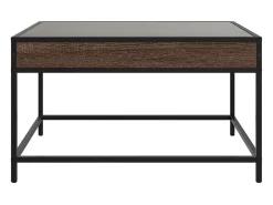 Mesa de centro | Mesa de apoio luzes LED Infinity 70x50x41 cm carvalho^ Mesa De Centro
