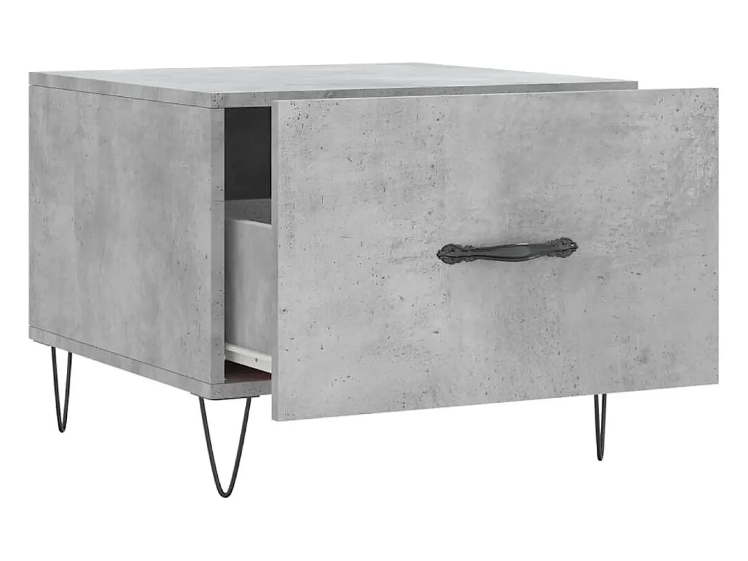 Discount Mesa de centro | Mesa de apoio 50x50x40 cm madeira processada cinza cimento Cinzento