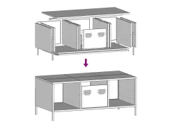 Discount Mesa de centro | Mesa de apoio 101.5x50x43.5 cm aço laminado a frio Branco