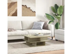 Mesa De Centro| Mesa de centro | Mesa de apoio 70x70x29 cm contraplacado carvalho sonoma Castanho
