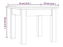 Mesa De Centro* Mesa de centro | Mesa de apoio 35x35x30 cm madeira de pinho maciça Cinzento