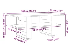 Mesa De Centro* Mesa de centro | Mesa de apoio 102x55x42 cm derivados de madeira Branco